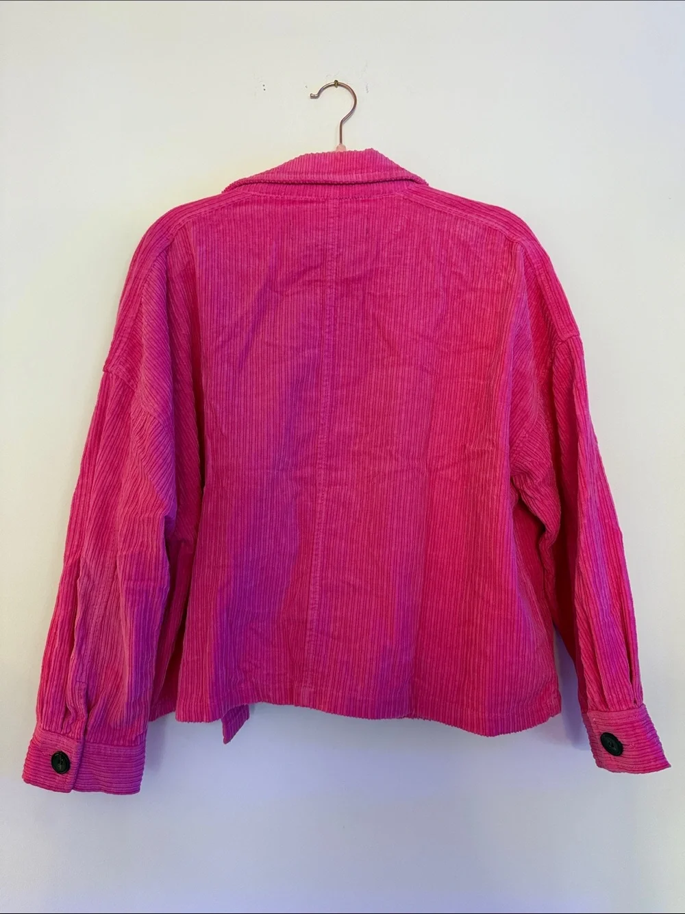 ZARA Pink Corduroy Button-Up Jacket